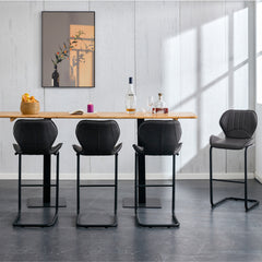 Modern Design Barstool with Metal Legs (Set of 4) - Dark Brown