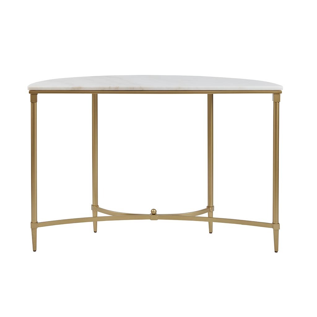 Console table White Marble Top and Gold Metal Legs