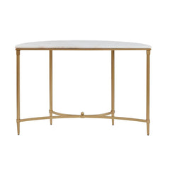 Console table White Marble Top and Gold Metal Legs