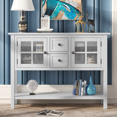 MAICOSY 45" Modern Console Table Wooden Cabinets Drawers Hallway Entryway Shelf