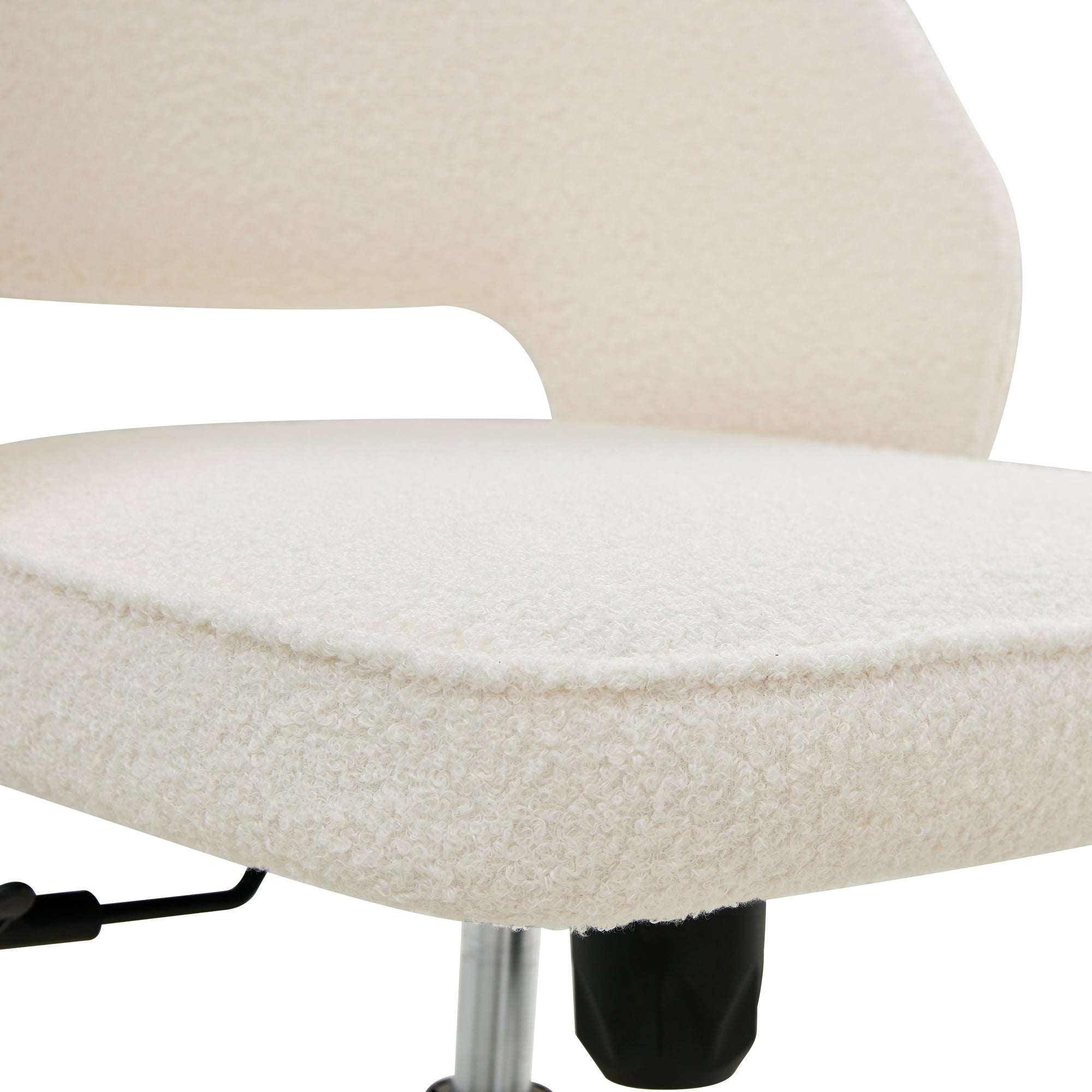 Modern Swivel Teddy Velvet Office Chairs, Adjustable 360 °- White