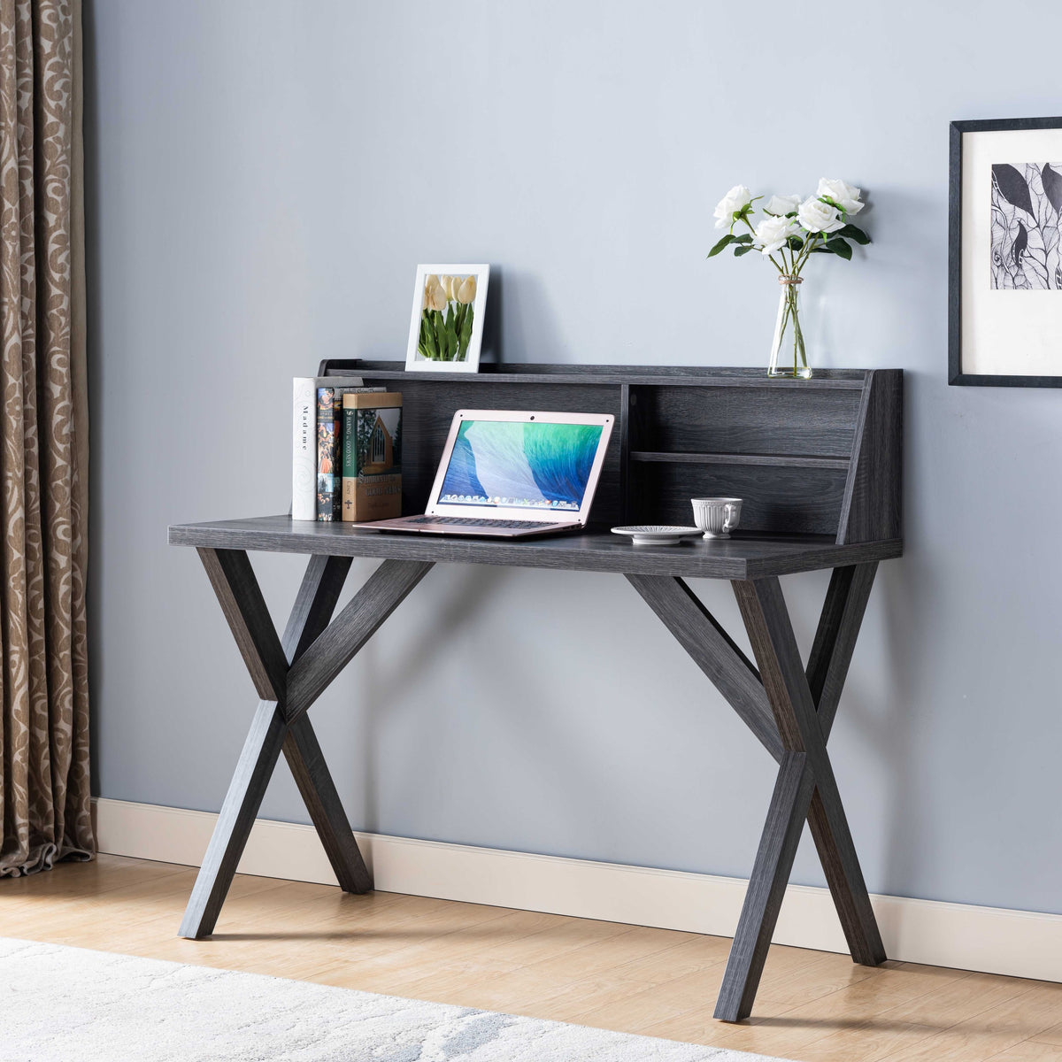 Home Office Desk Distressed Grey