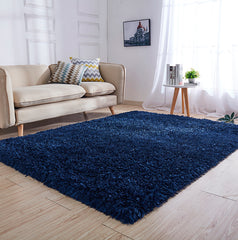 MAICOSY Coral Hand Tufted Shag Area Rug for Living Room Decor, 60 x 85 Navy Blue