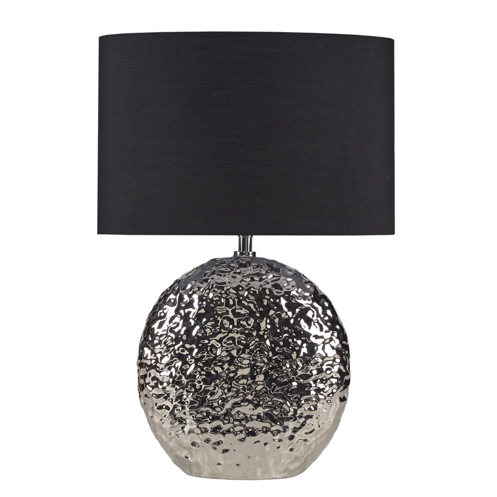 Alessio Oval Ceramic Table Lamp - Silver