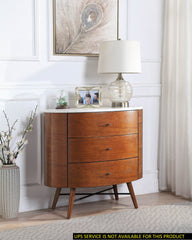 Retro Chest with Three Drawers - Walnut