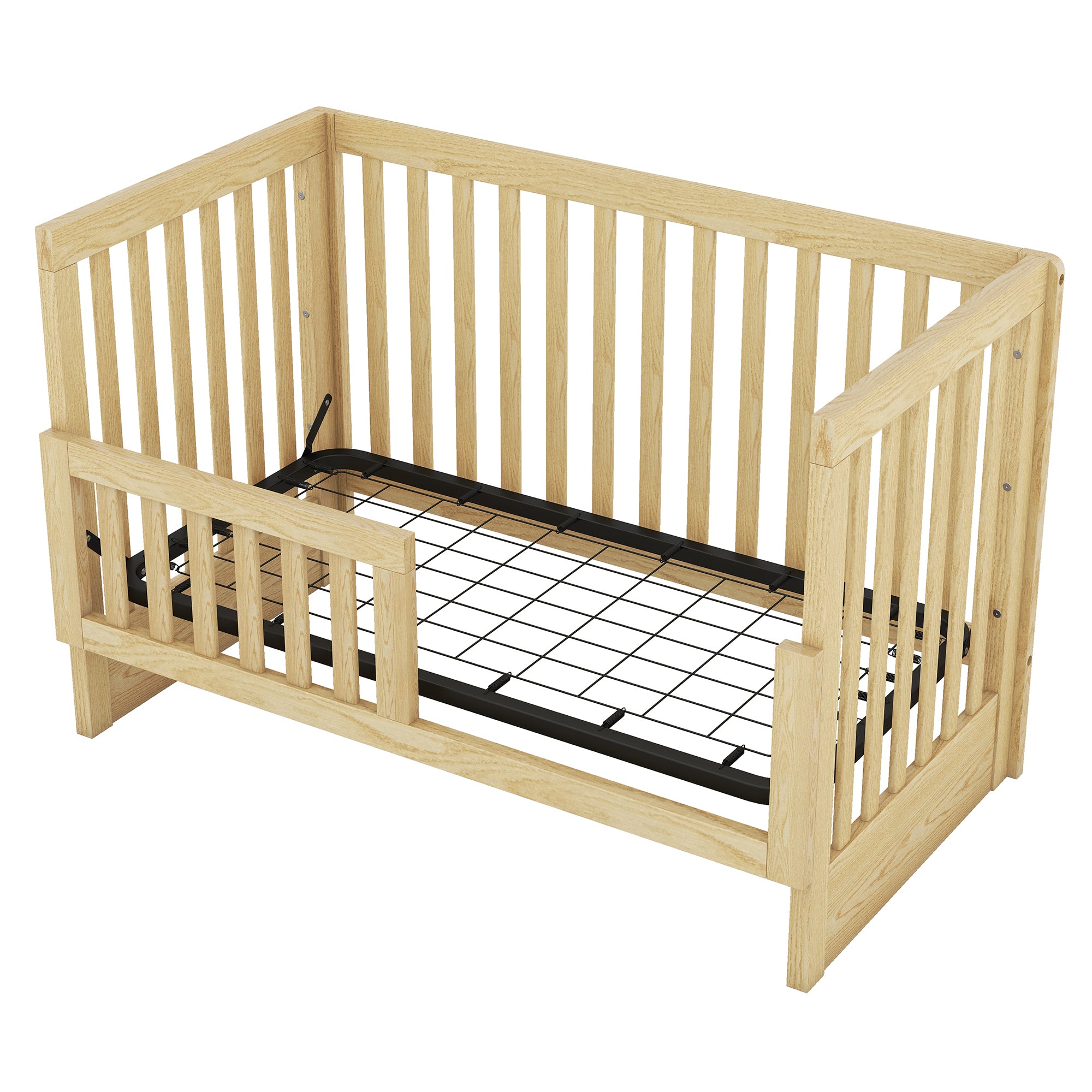 Convertible Crib/Full Size Bed with Changing Table - Natural