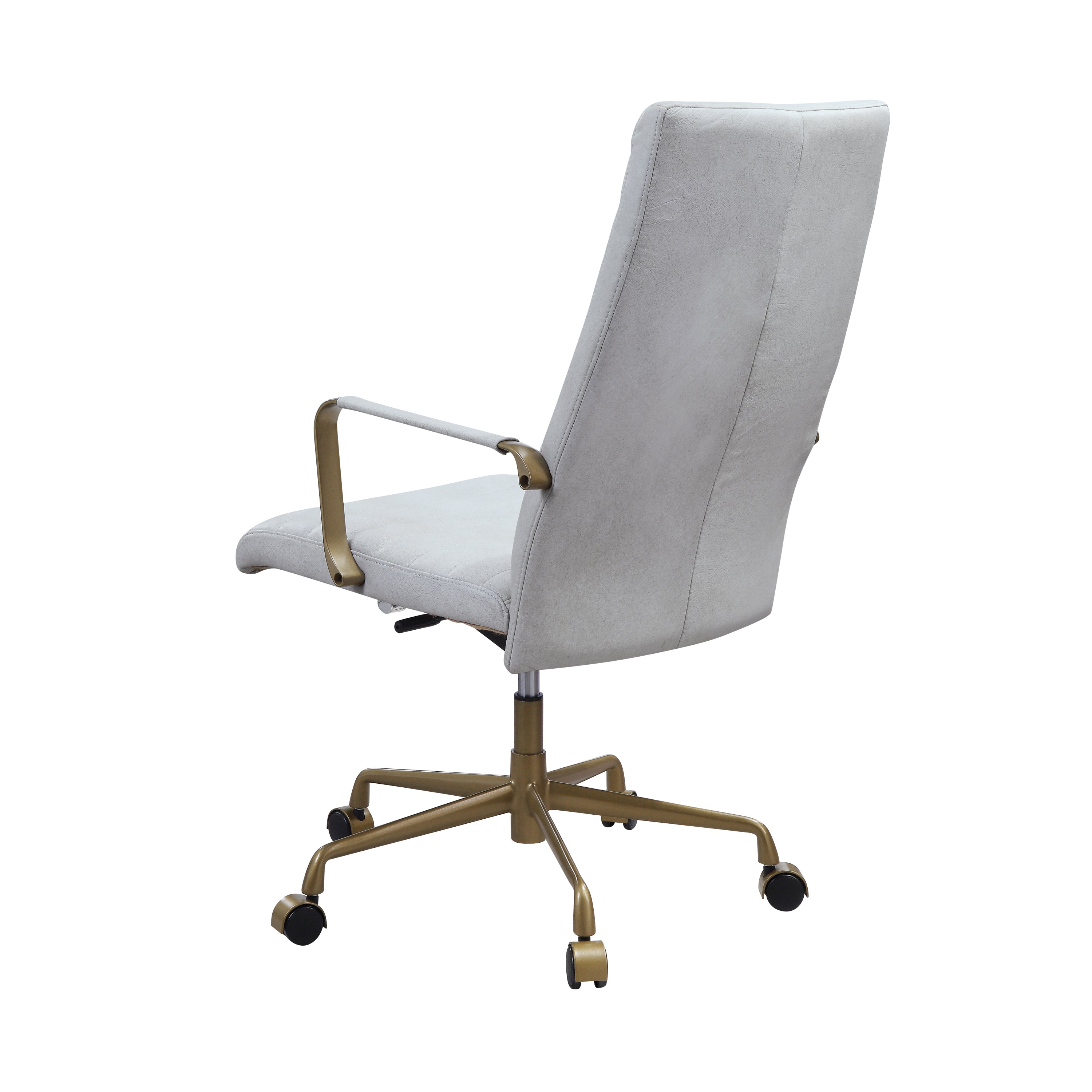 Vintage Office Chair Top Grain Leather - White