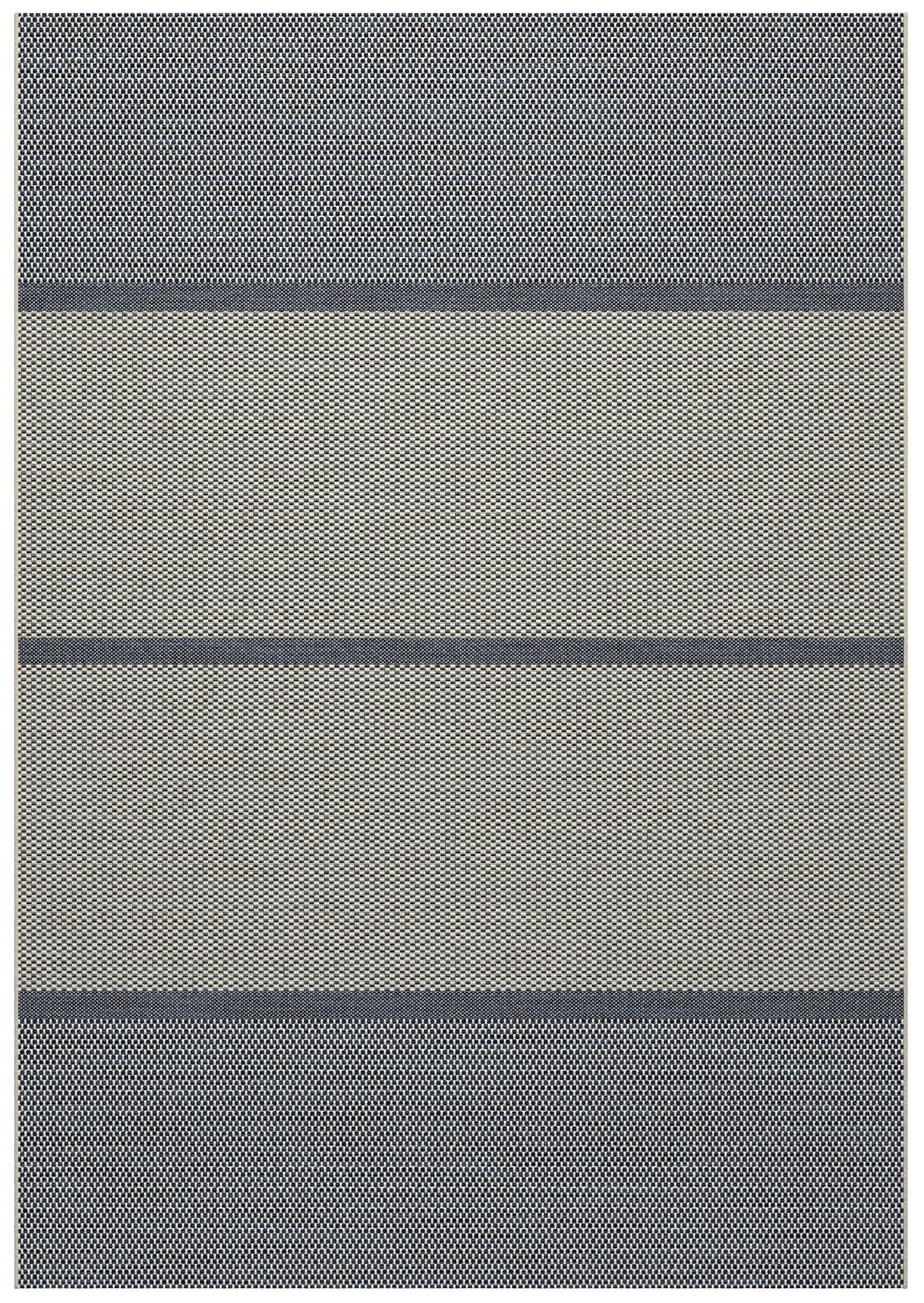 Pyramids White, Denim Blue / Outdoor Polypropylene Area Rug 8x10