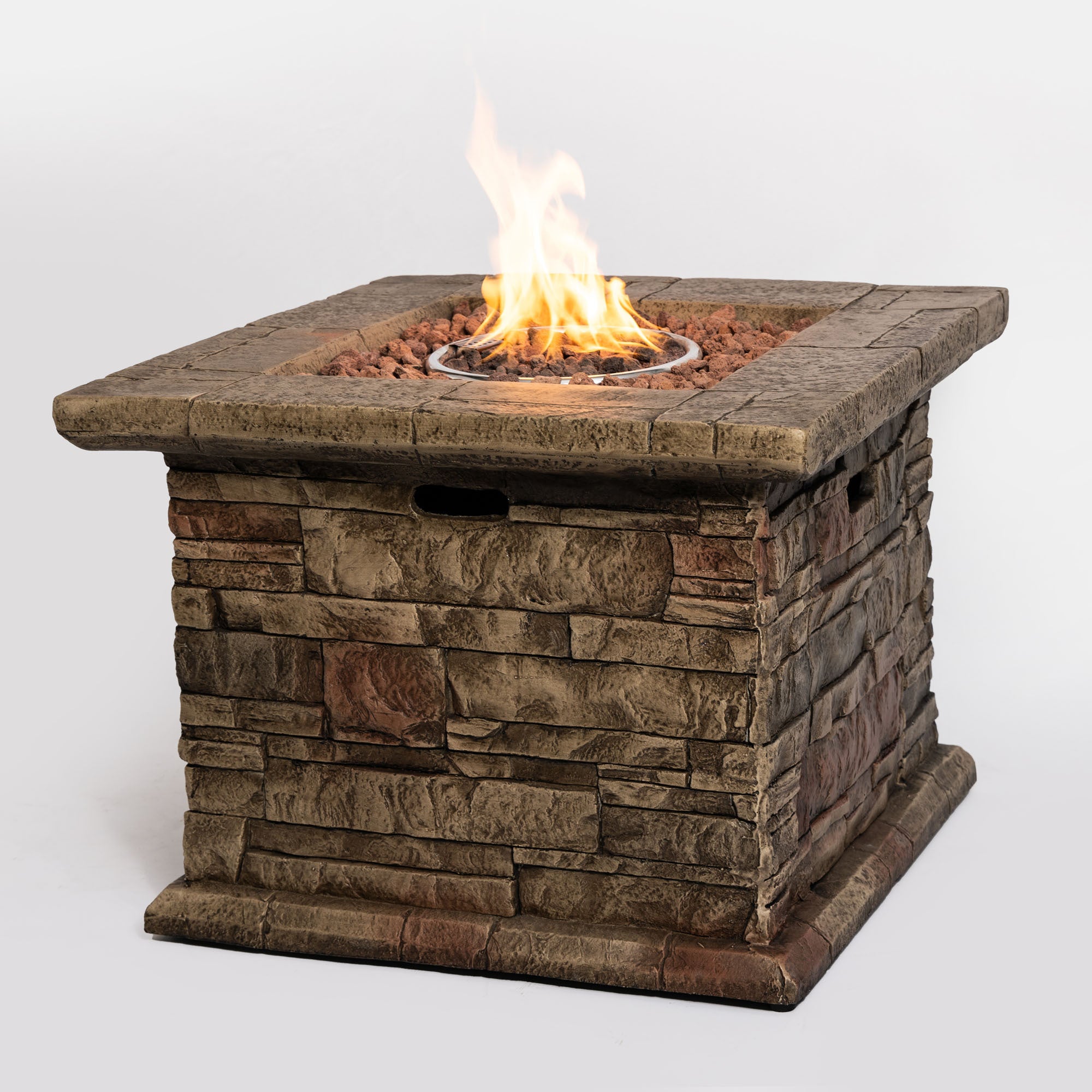 Faux Stone Propane Fire Pit Table