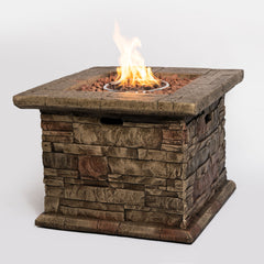 Faux Stone Propane Fire Pit Table