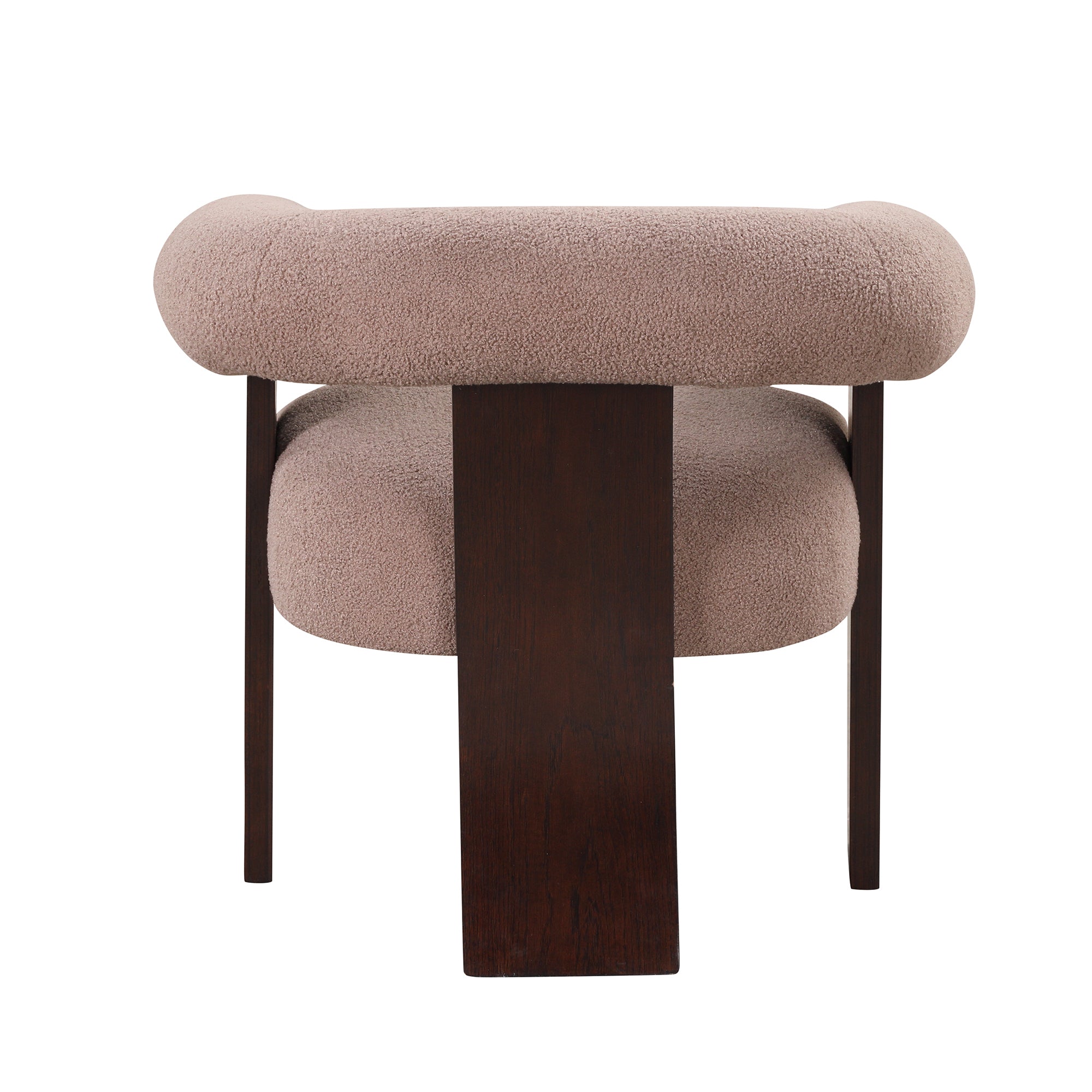 The Curved Wishbone Frame Accent Chair Teddy Velvet - Light Brown