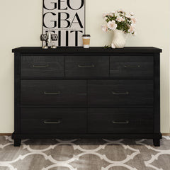 Rustic Farmhouse Style Solid Pine Wood Seven-Drawer Dresser