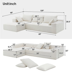 MAICOSY 109" L Shaped Sectional Sofa Bed Couches 2Pc Loveseat Chaise Convertible