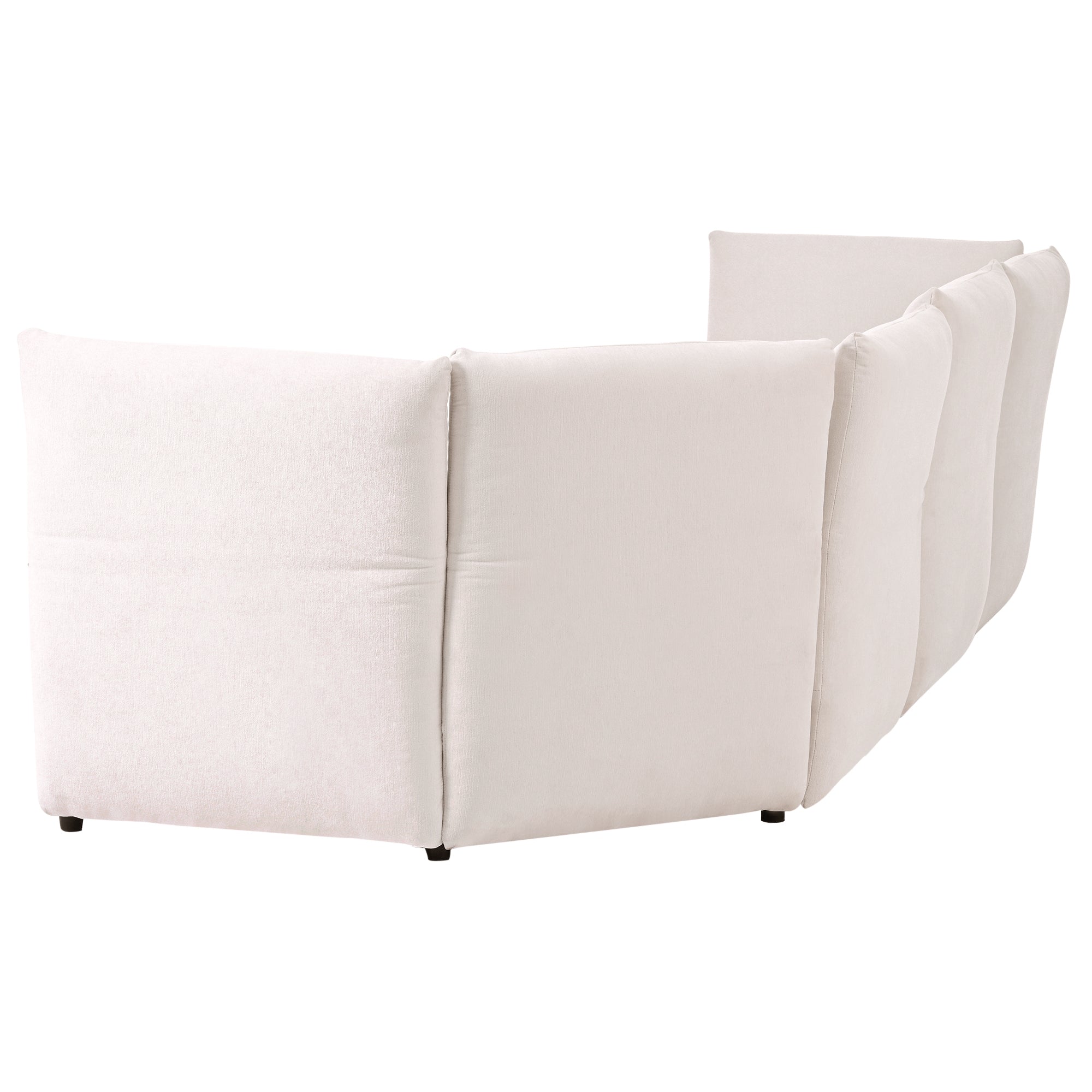 Stylish Sofa Set with Polyester Upholstery with Adjustable Back with Free Combination for Living Room - Beige