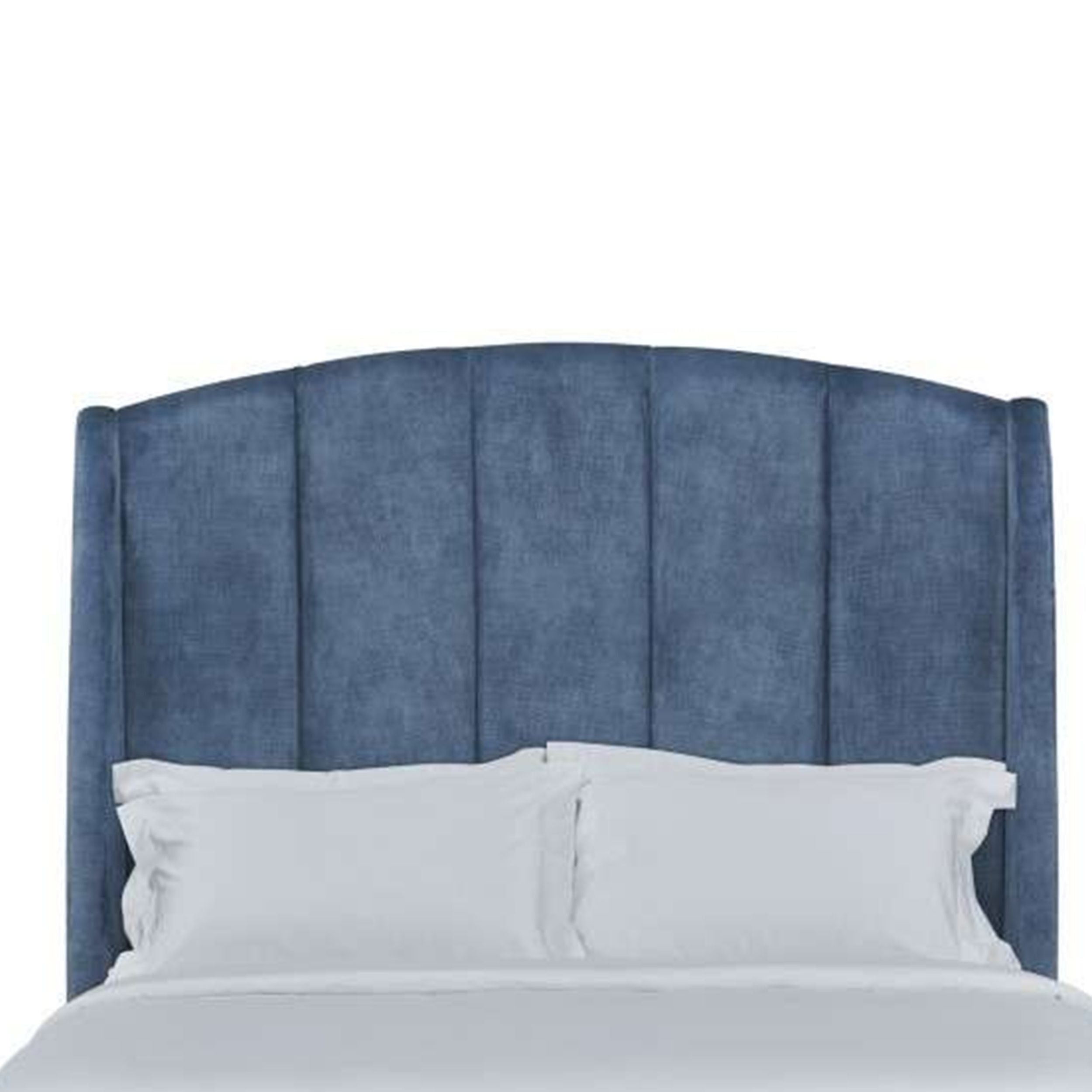 Queen Size Bed Arched Wingback Headboard - Navy Blue