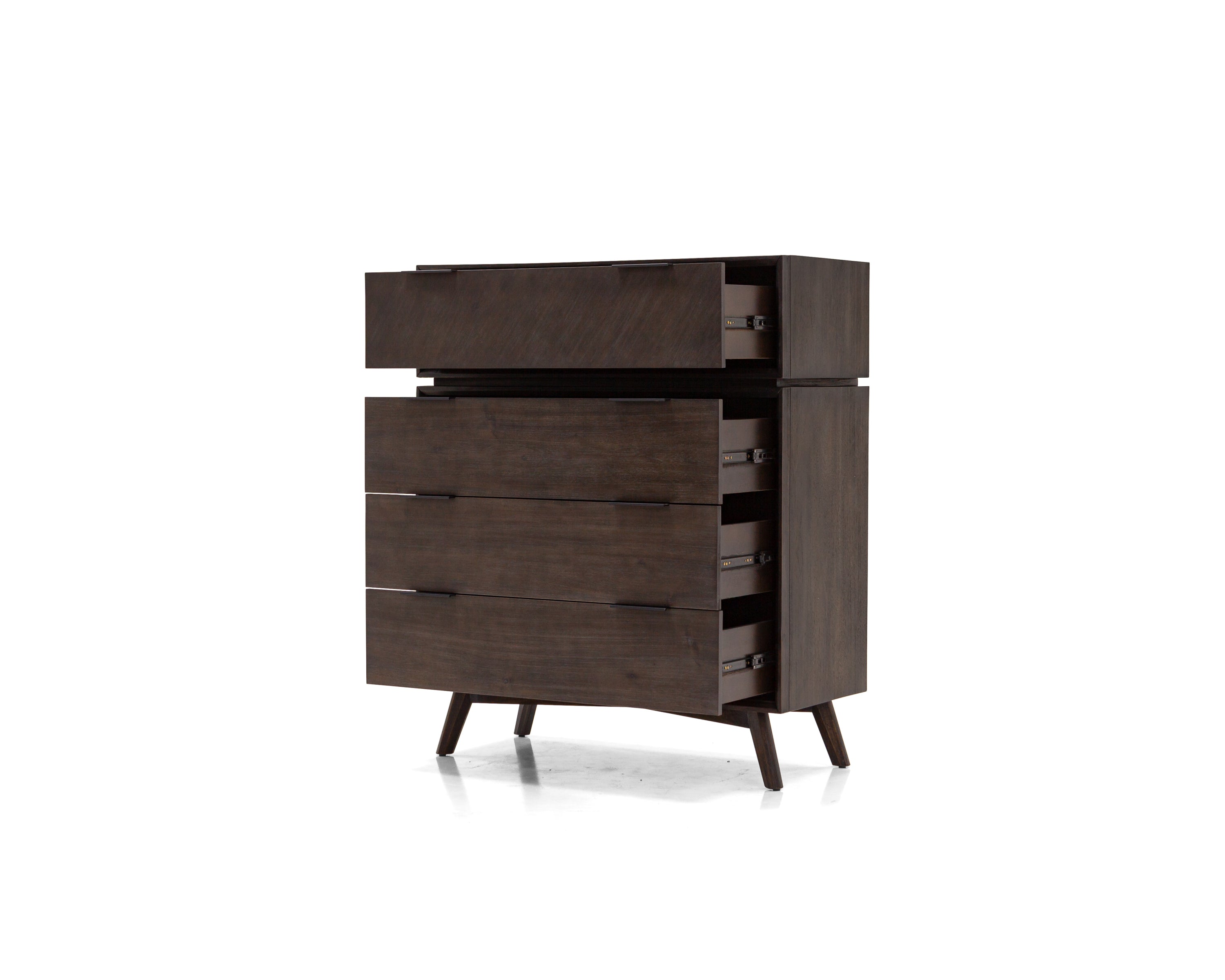 Modern Dark Brown Acacia Chest