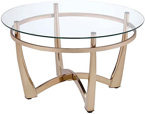 Coffee Table in Champagne & Clear Glass