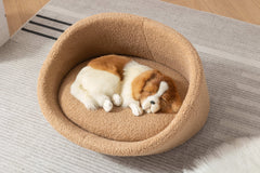 Cat Bed Pet Sofa With Solid Wood frame, Cashmere cover, Mid Size - Brown color