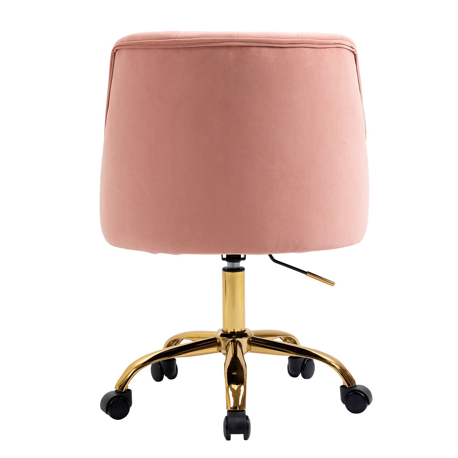 Modern Velvet Swivel Chair with Gold Feet - Pink