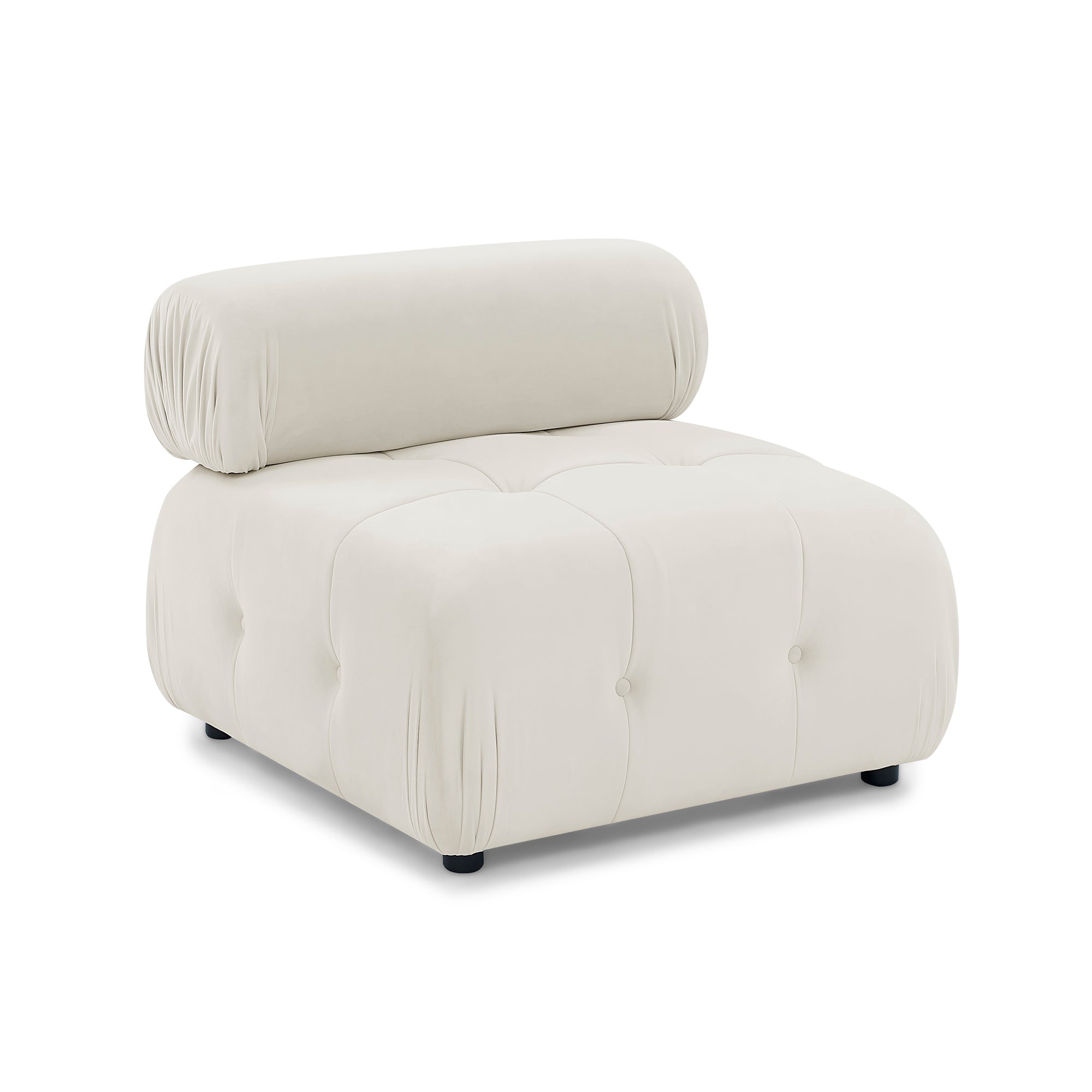 Modular Sectional Sofa, Button Tufted Designed and DIY Combination,L Shaped Couch with Reversible Ottoman - Beige Velvet