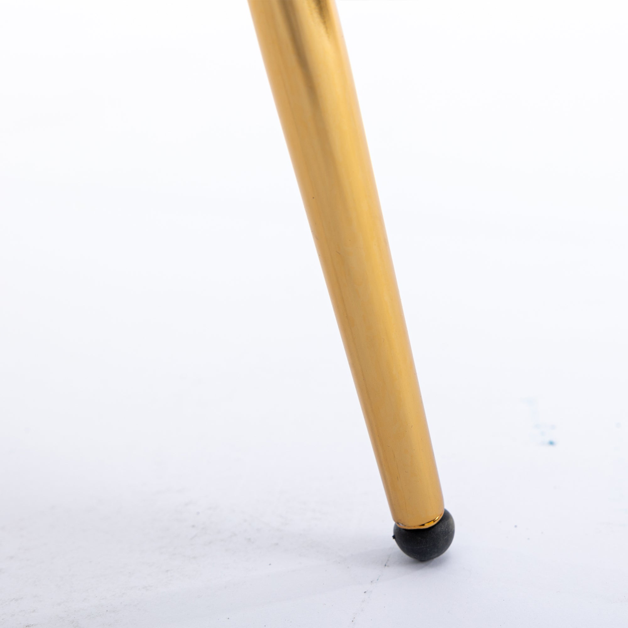 Luxury Velvet  High Bar Stool with Metal Legs and Soft Back - Camel