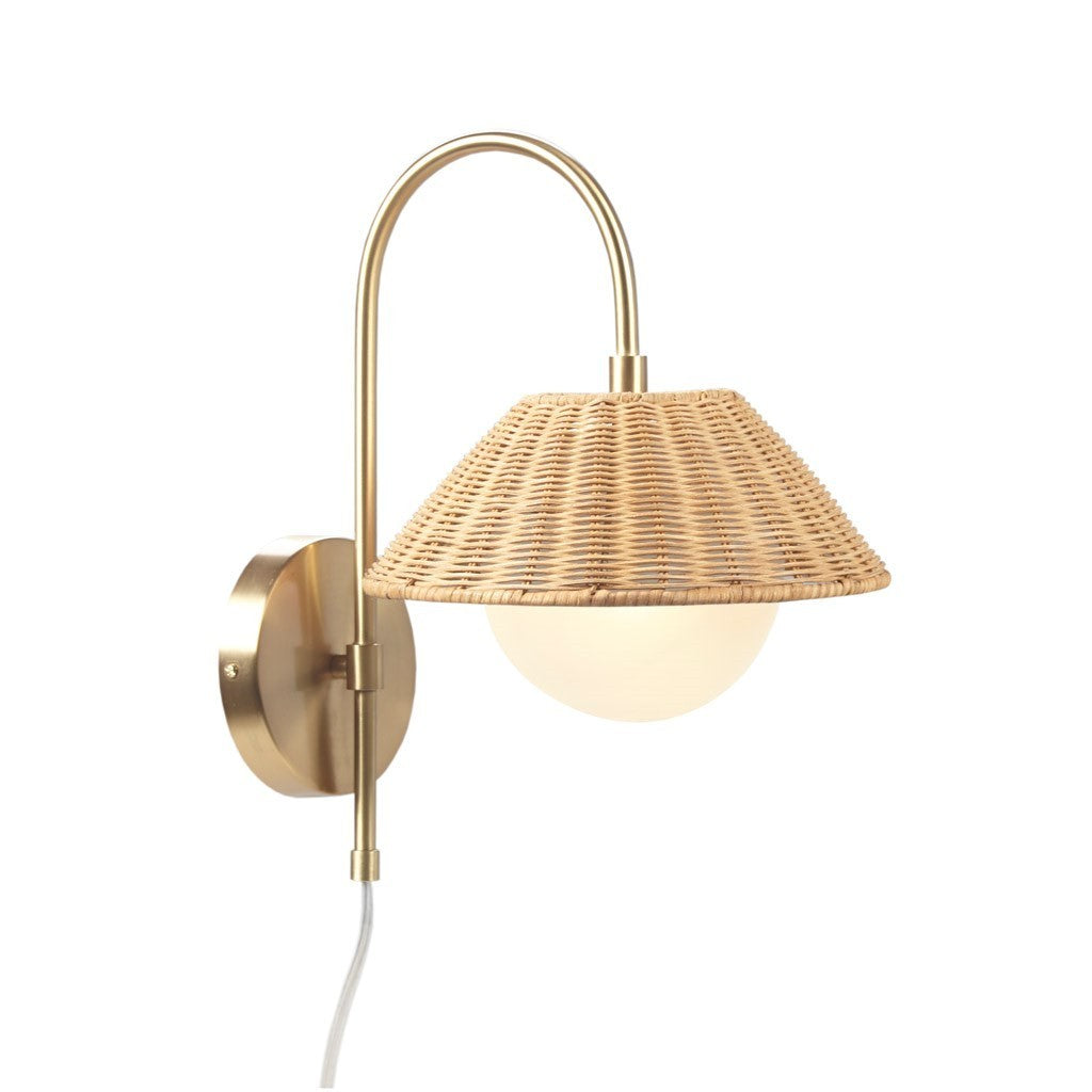 Laguna Rattan Weave Wall Sconce - White