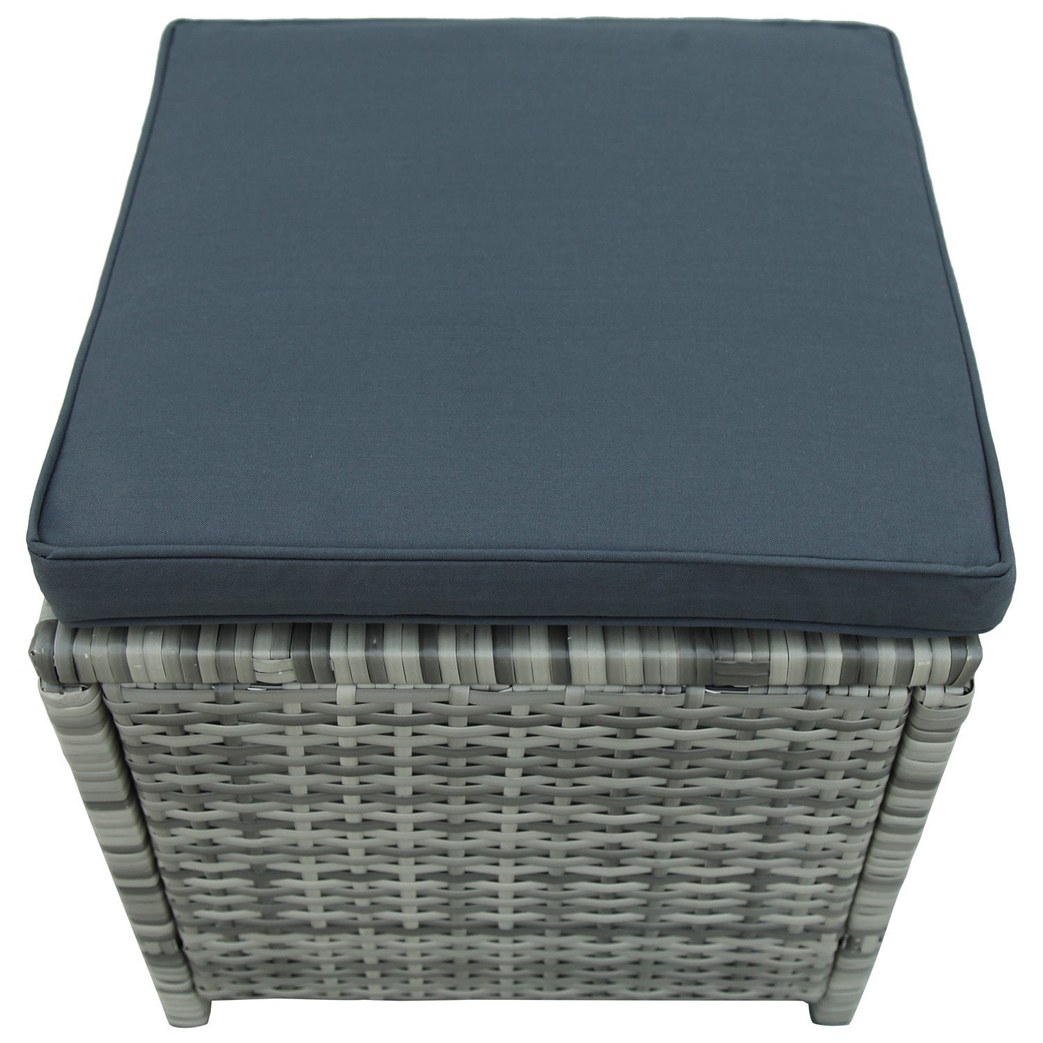 6-Piece Patio Furniture Set Outdoor Sectional Sofa with Glass Table, Ottomans for Pool, Backyard, Lawn - Gray