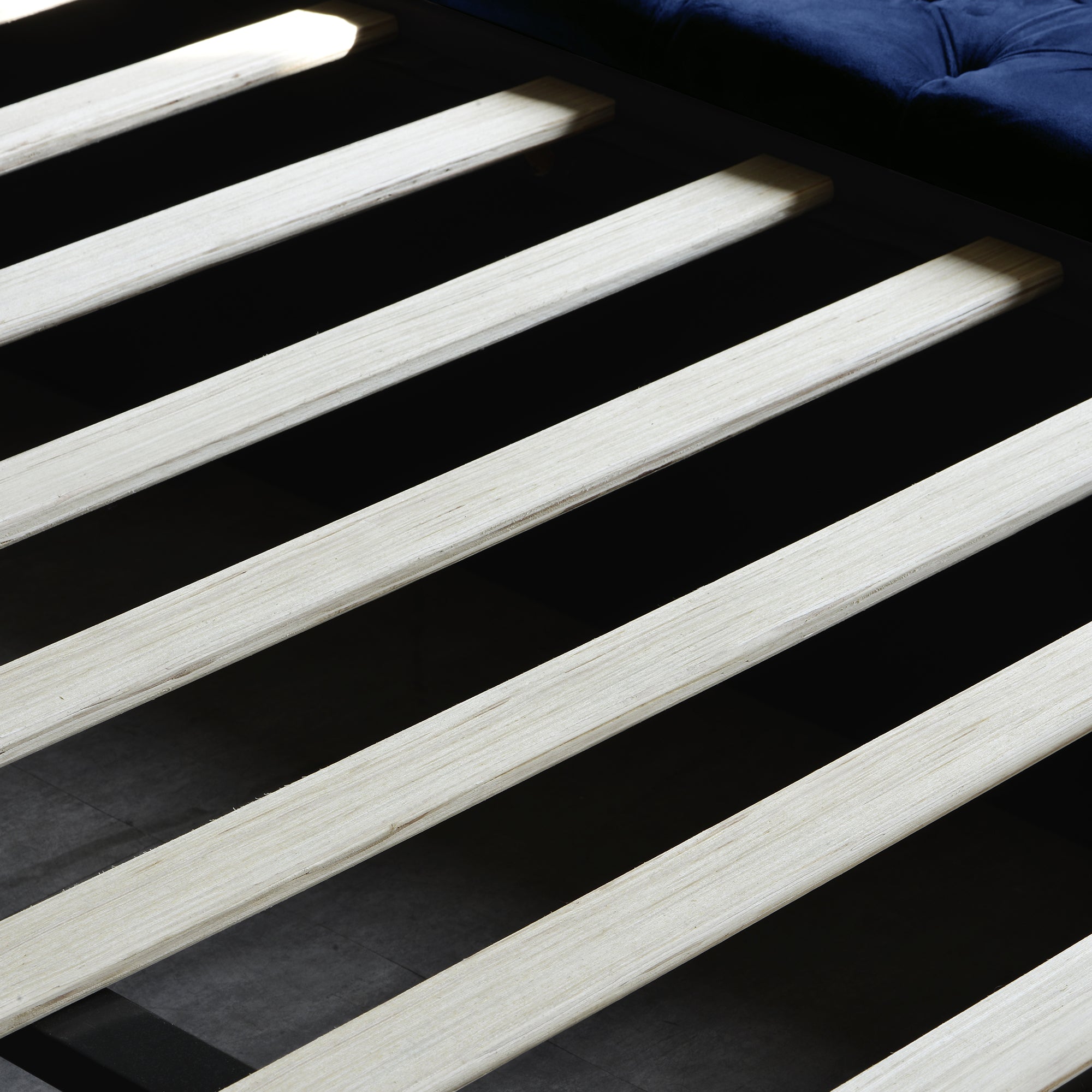 Queen Size Contemporary Velvet Bed with Storage Locker - Blue