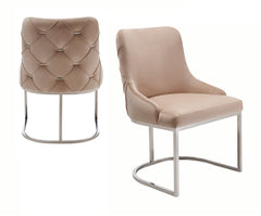 Modern Beige Velvet Chair