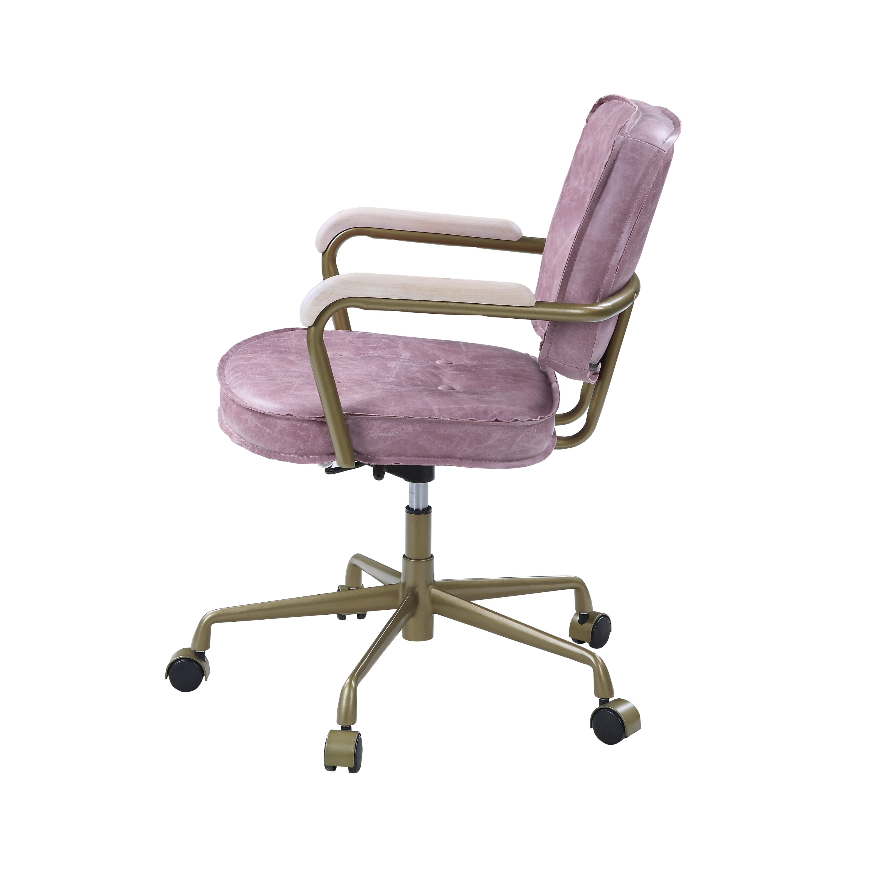 Vintage Office Chair, Top Grain Leather - Pink