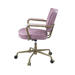 Vintage Office Chair, Top Grain Leather - Pink