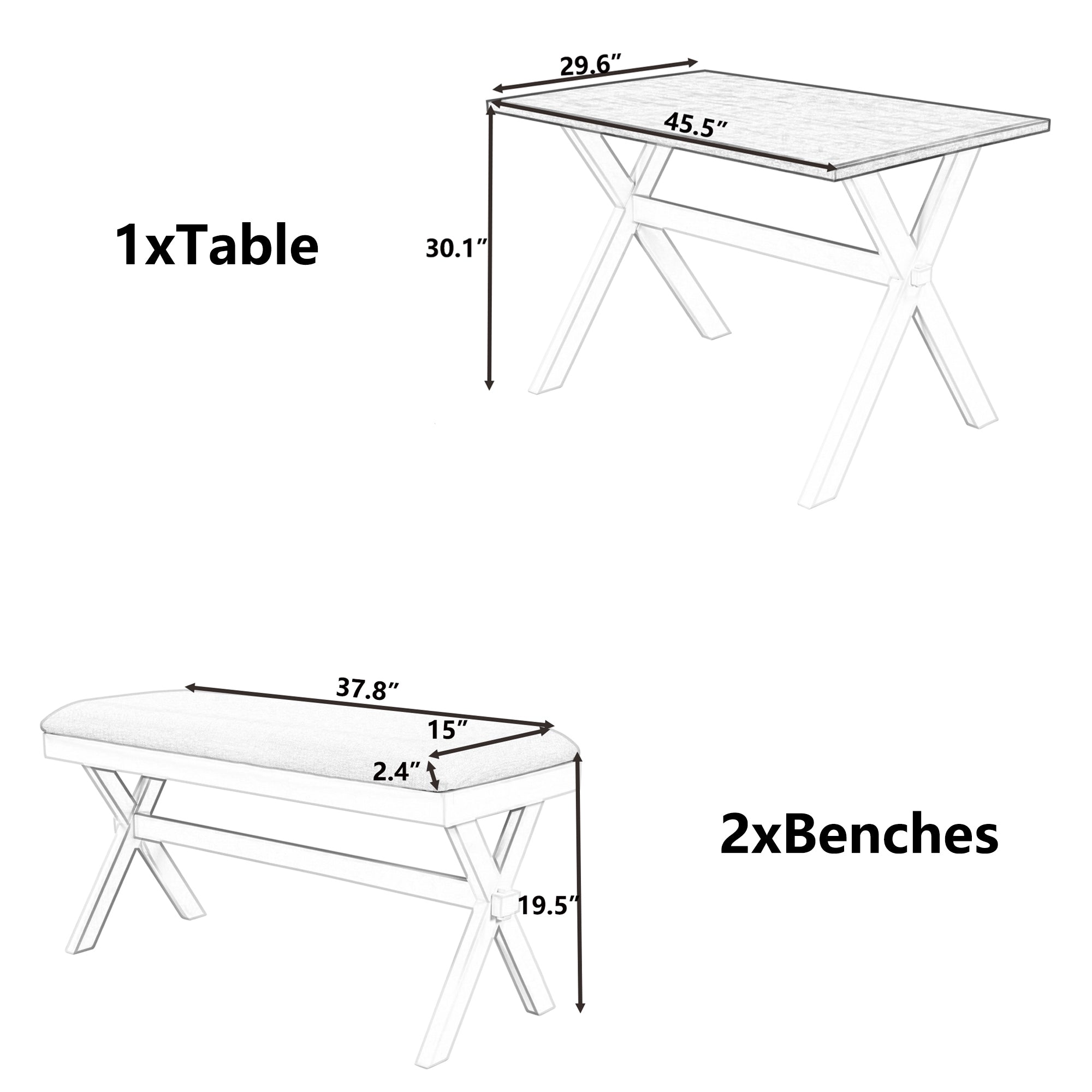 Rustic X-BASE Dining Tables