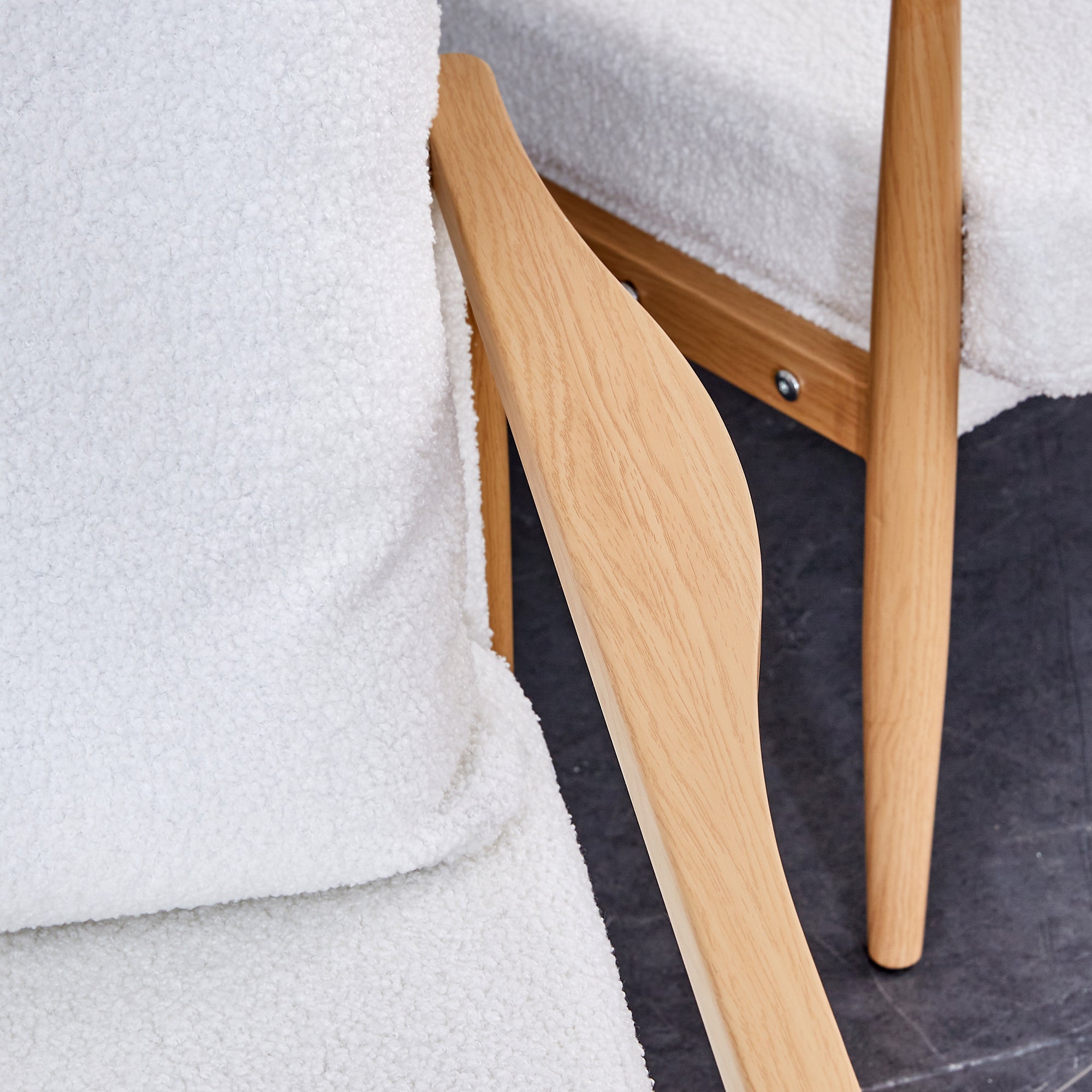 Teddy Velvet Accent Arm Chair Mid Century Modern - White