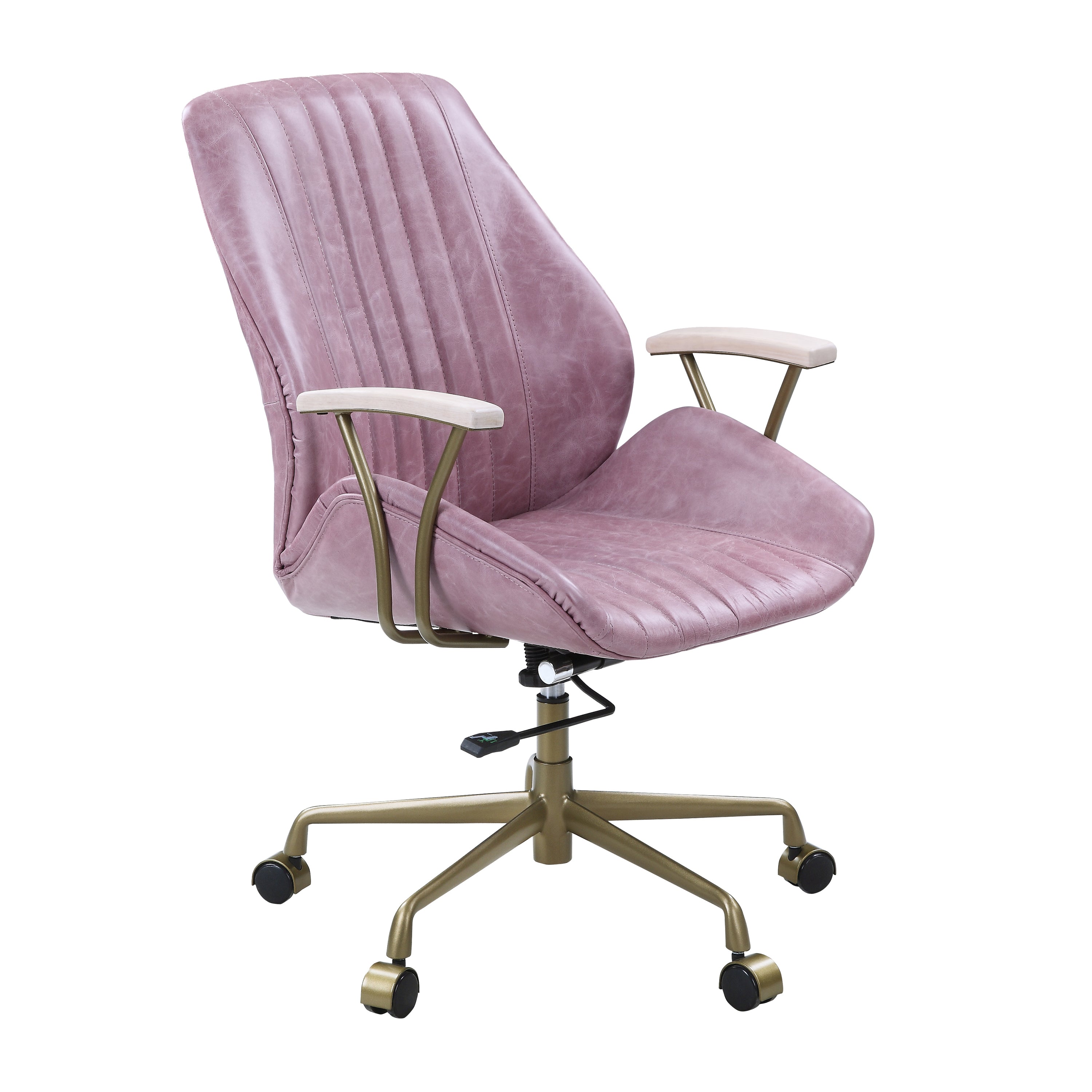 Vintage Office Chair, Top Grain Leather - Pink