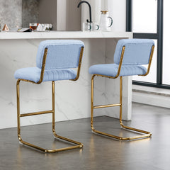 Modern Counter Height Bar Stools (Set of 2) - Blue