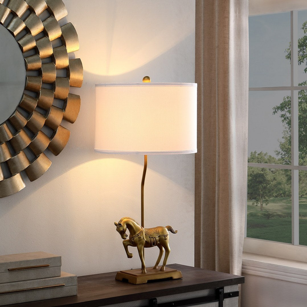Gold Royal Stallion Horse Resin Table Lamp