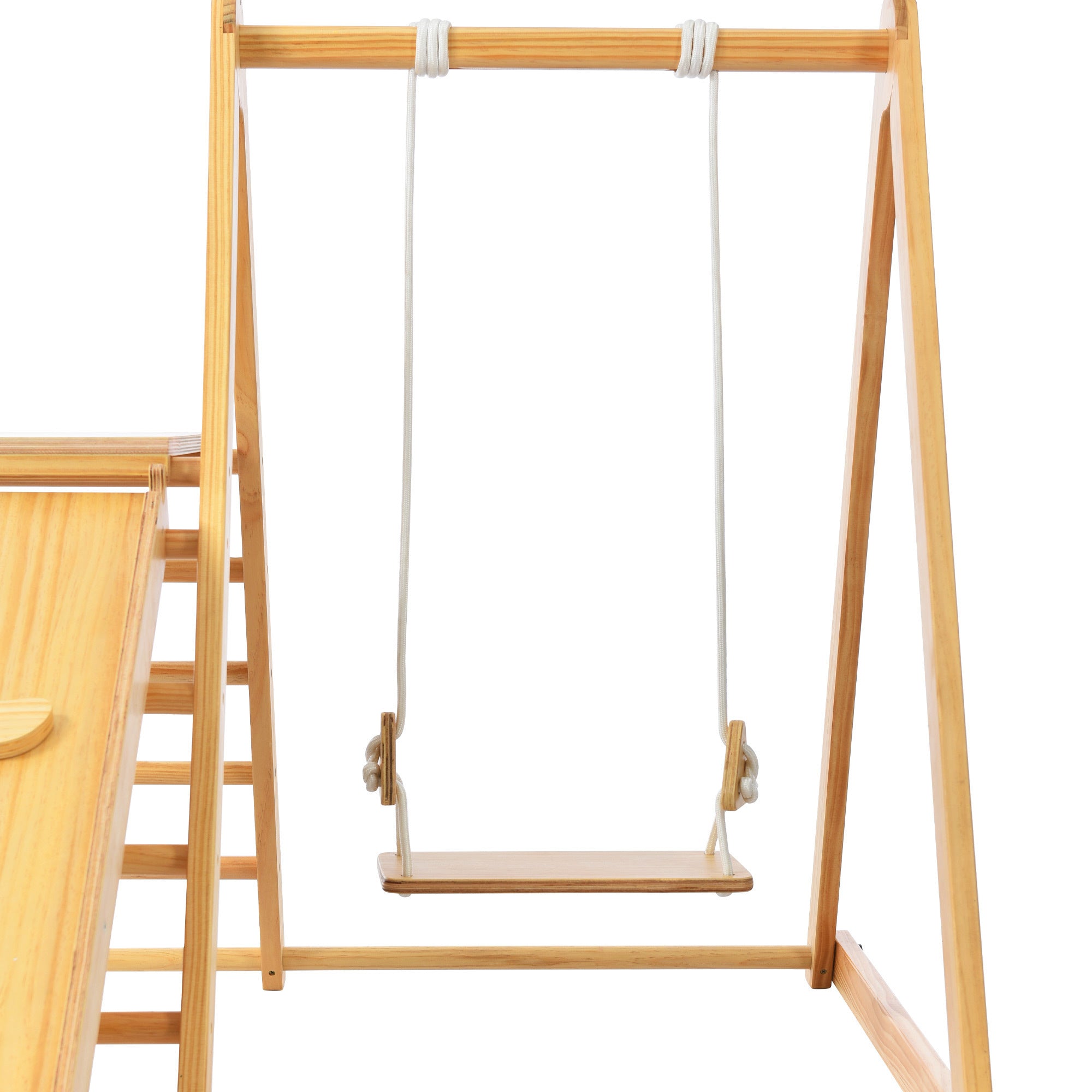 Wooden Swing and Slide Set Indoor Foldable Climbing Playground Play set for Kids/Toddlers