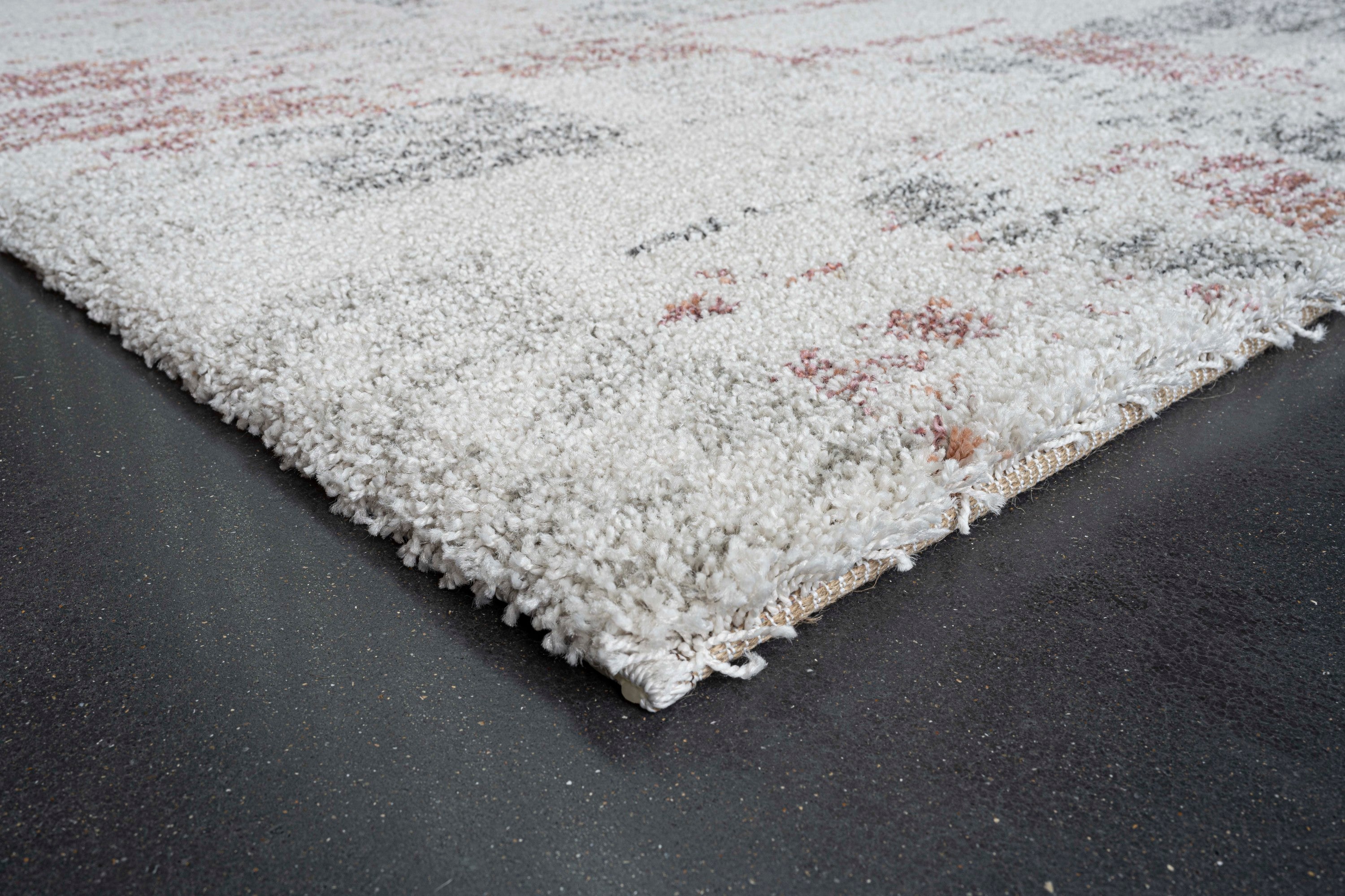 Mauve Olefin Shag Area Rug