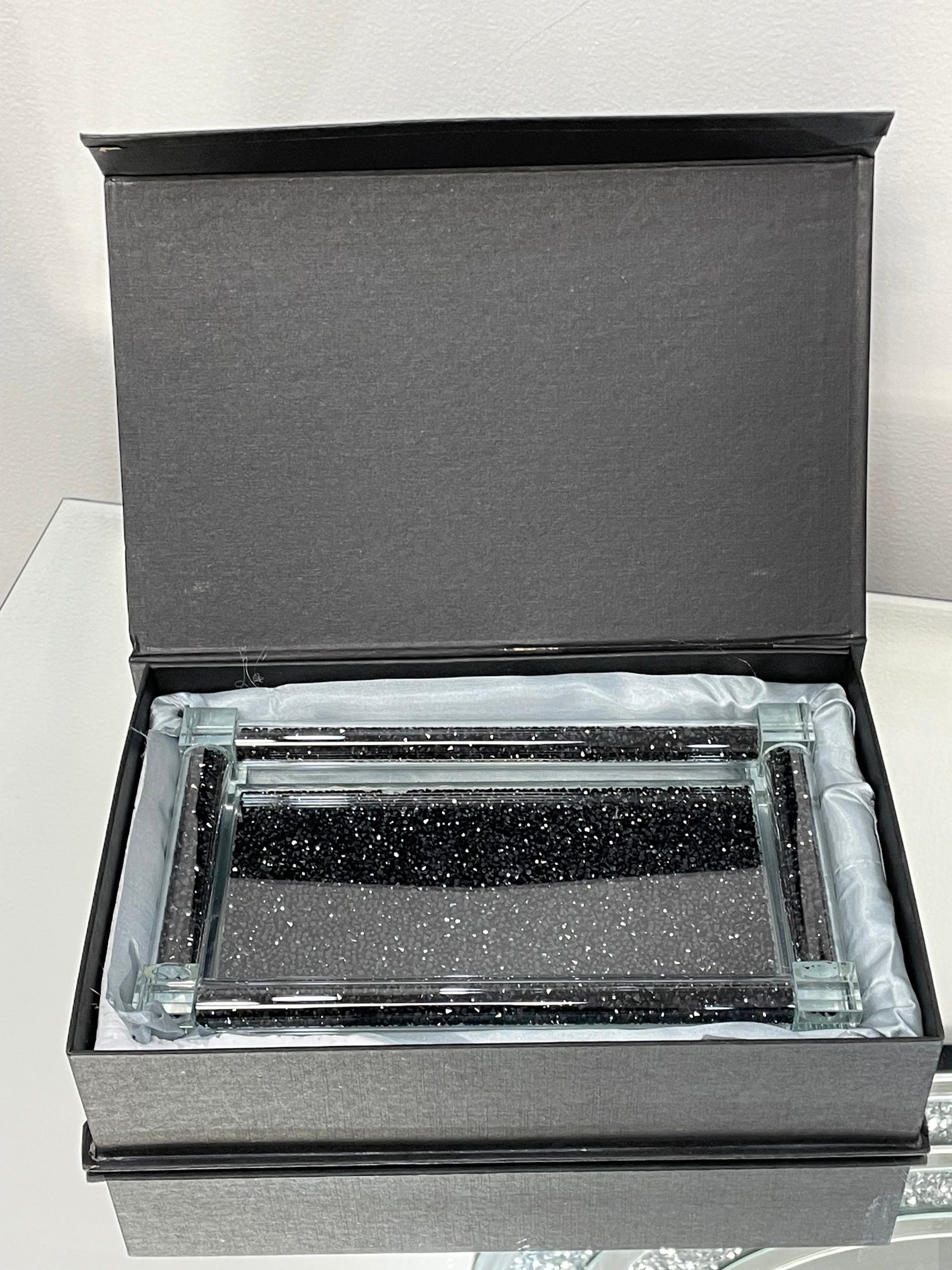 Ambrose Exquisite 3 Piece Soap Dispenser and Toothbrush Holder with Tray - Black