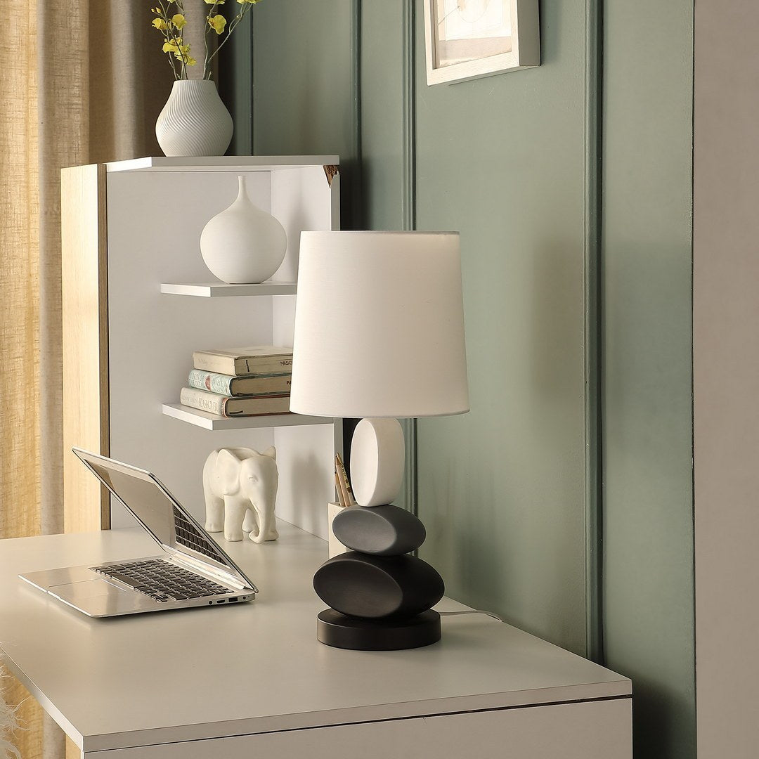 19" Rocks Modern Stacked Tablets Metal Table Lamp