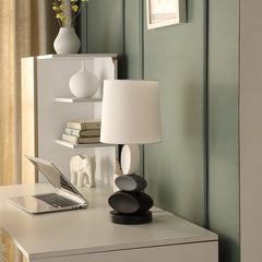 19" Rocks Modern Stacked Tablets Metal Table Lamp