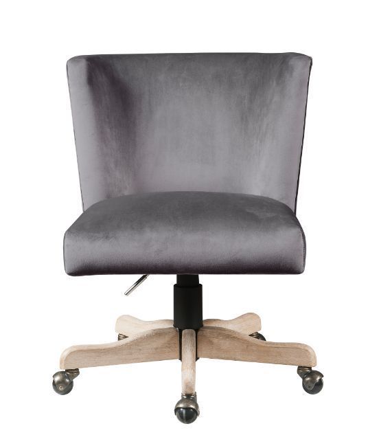 Modern Office Chair - Grey Velvet