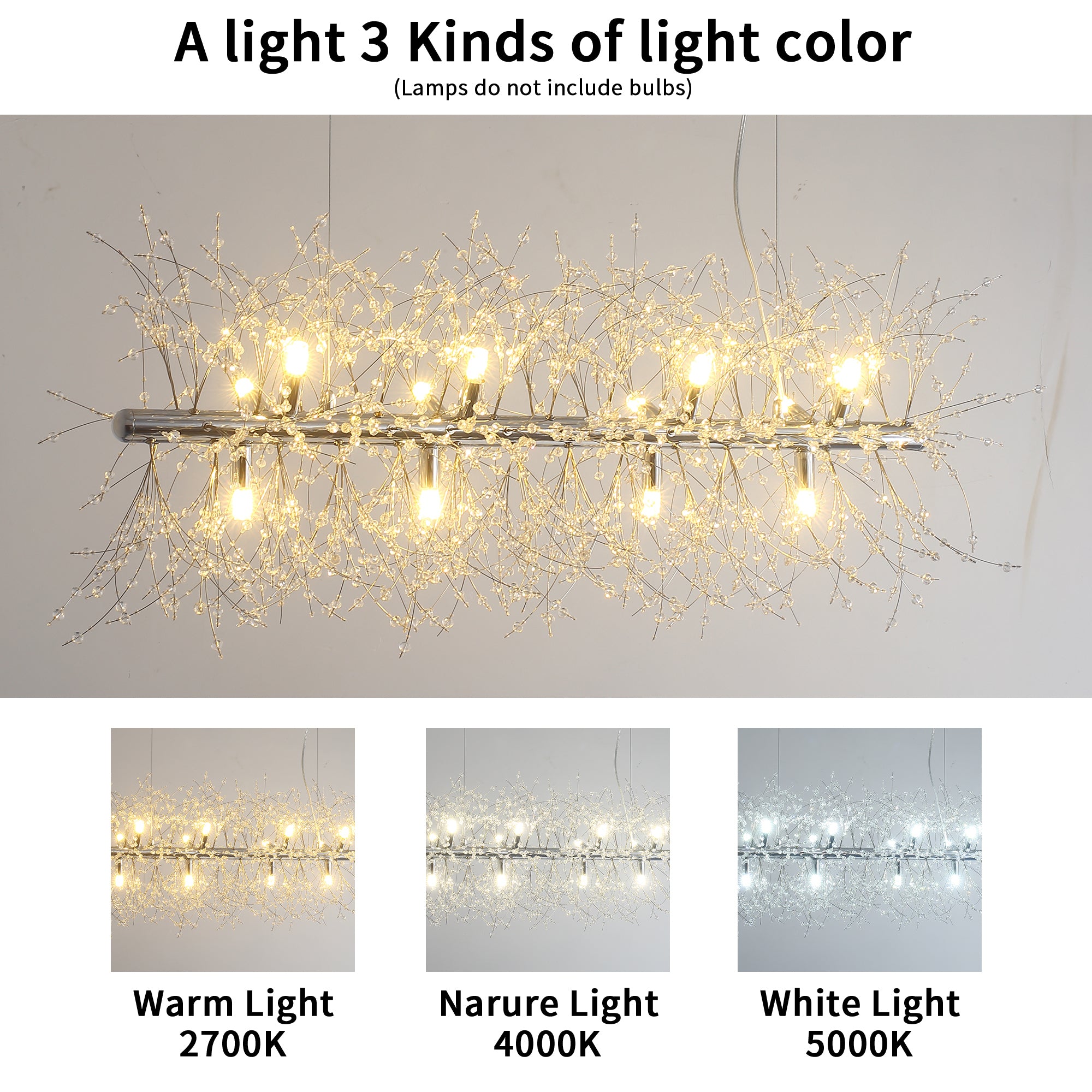 Modern American multi-particle crystal chandelier -12 bulbs -G9 lamp holder