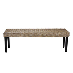 Rattan Bench - Grey