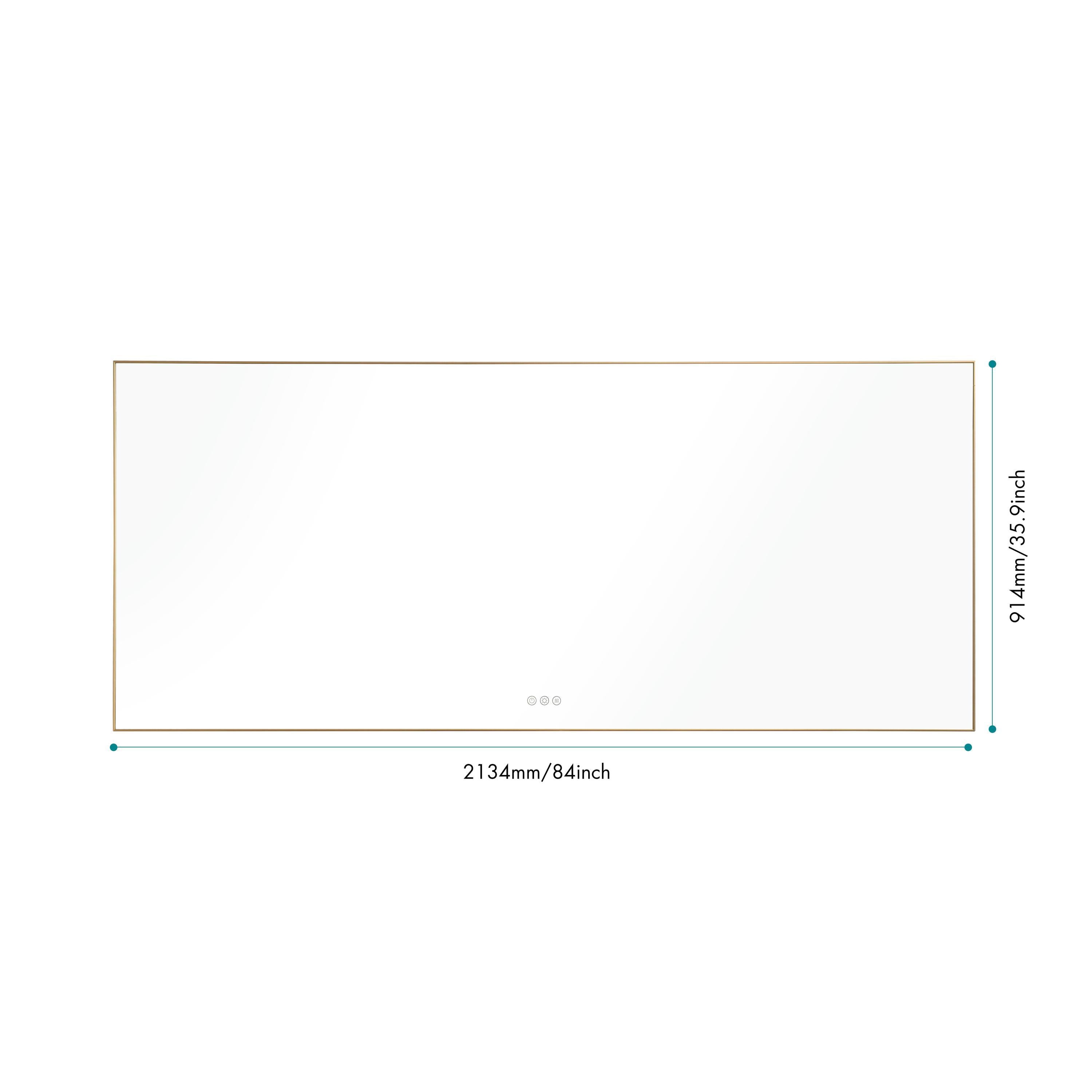84x 36Inch LED Mirror Bathroom with Back Light, Anti-Fog Memory Large