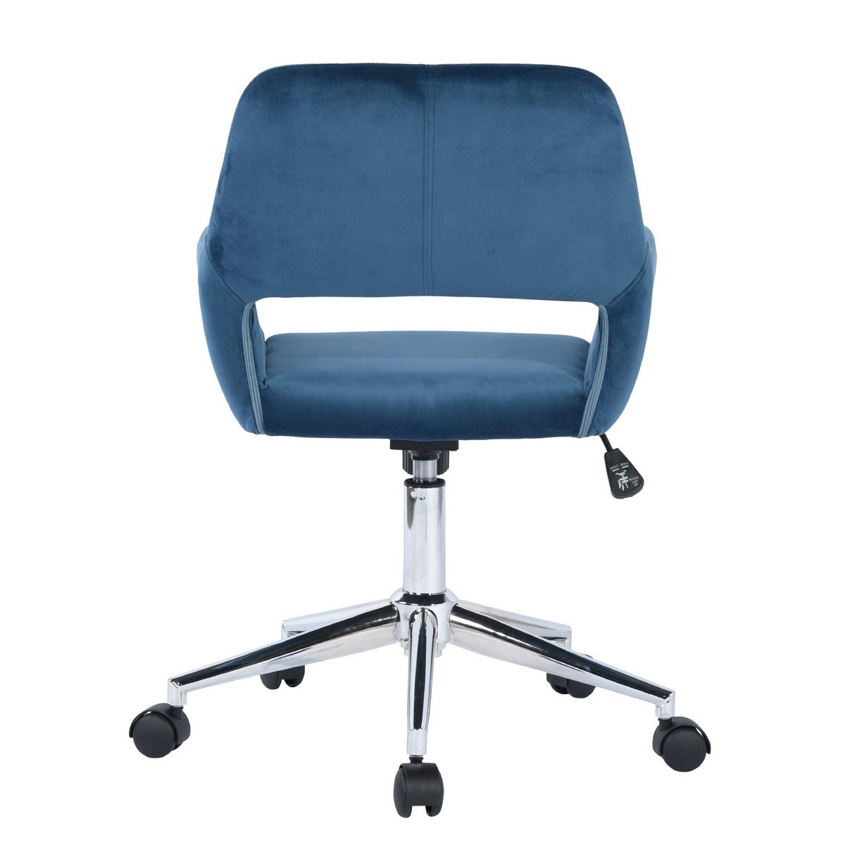 Modern Velvet Upholstered Adjustable Swivel Office Chair - Blue