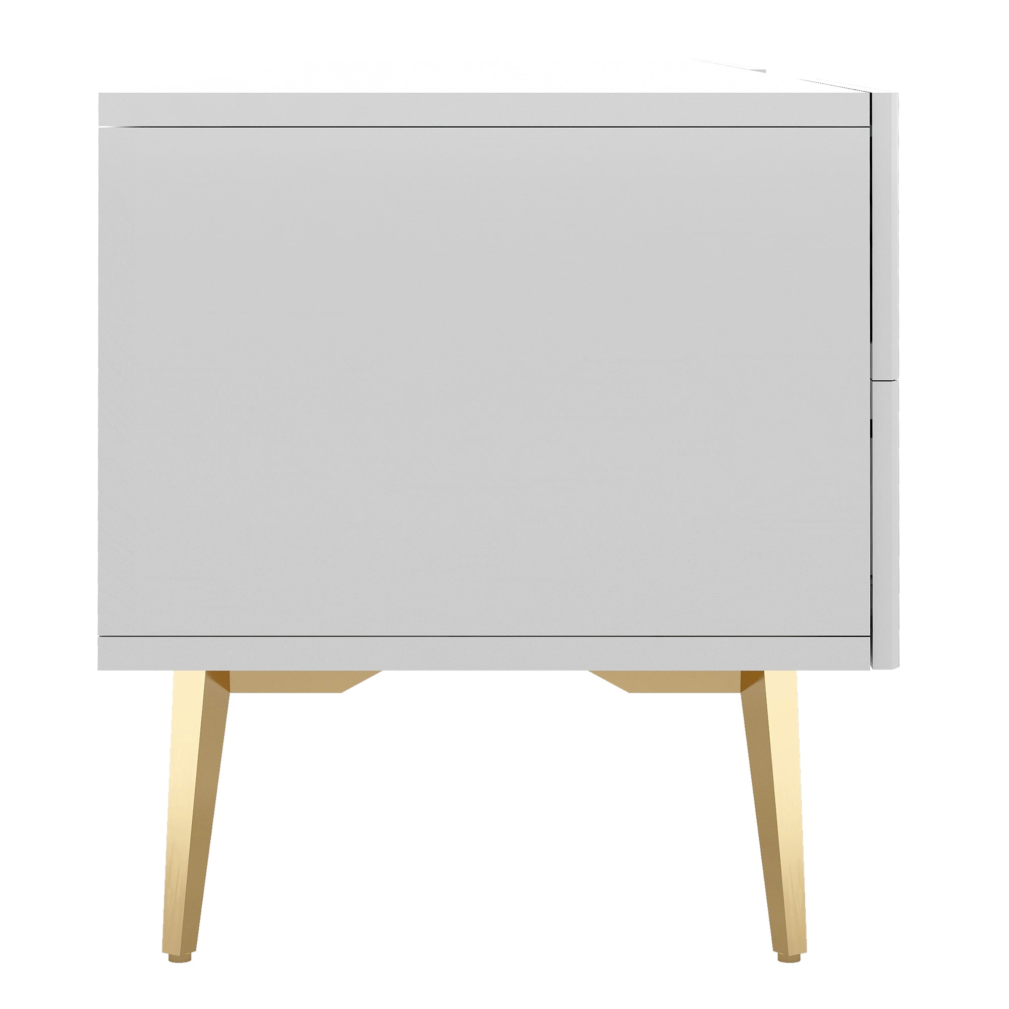 Modern TV Stand with 5 Champagne legs for TVS up to 77" - White