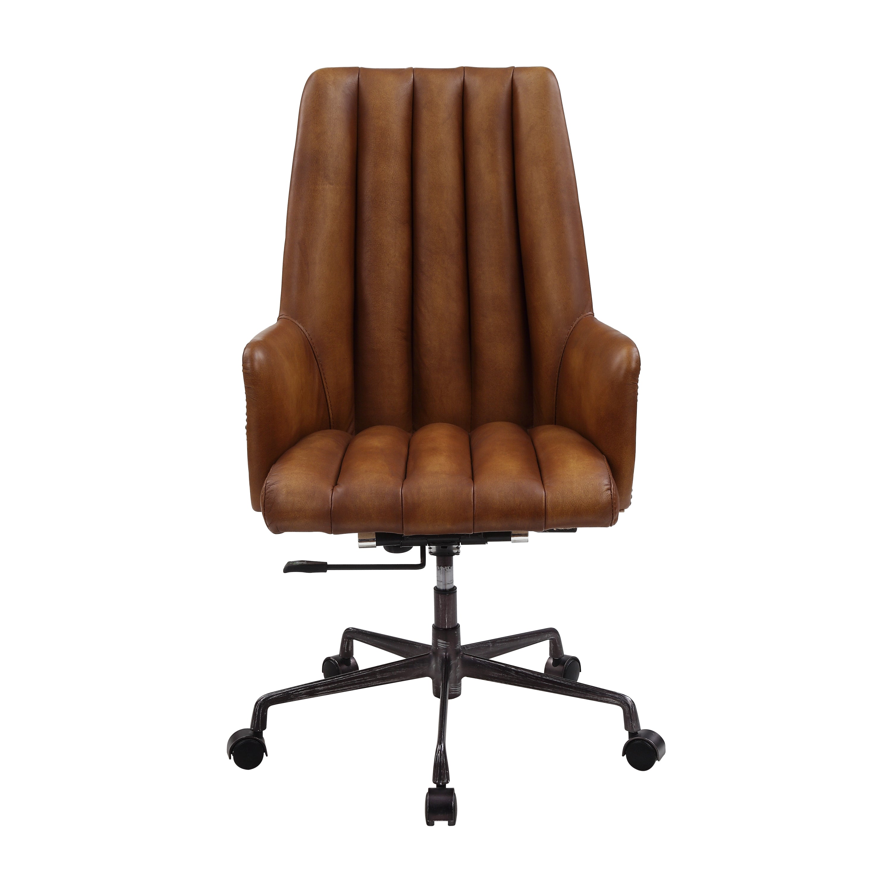 Salvol Office Chair, Sahara Leather & Aluminum - Brown