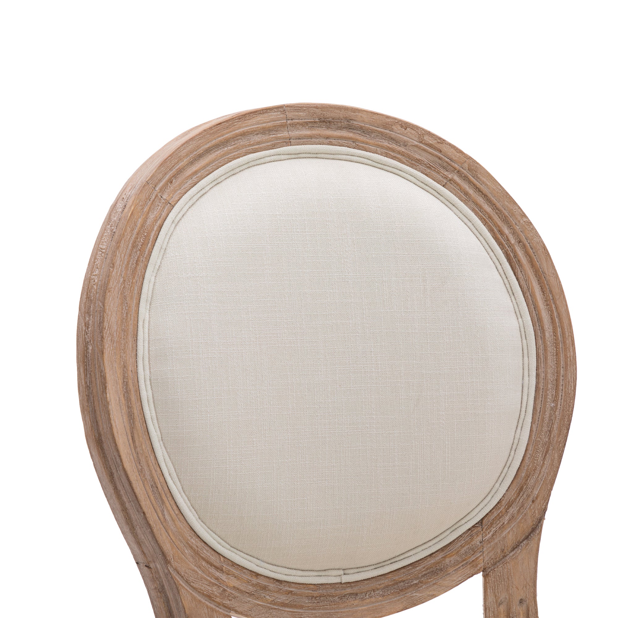 French Country Wooden Barstools With Upholstered Seating (Set of 2) - Beige and Natural