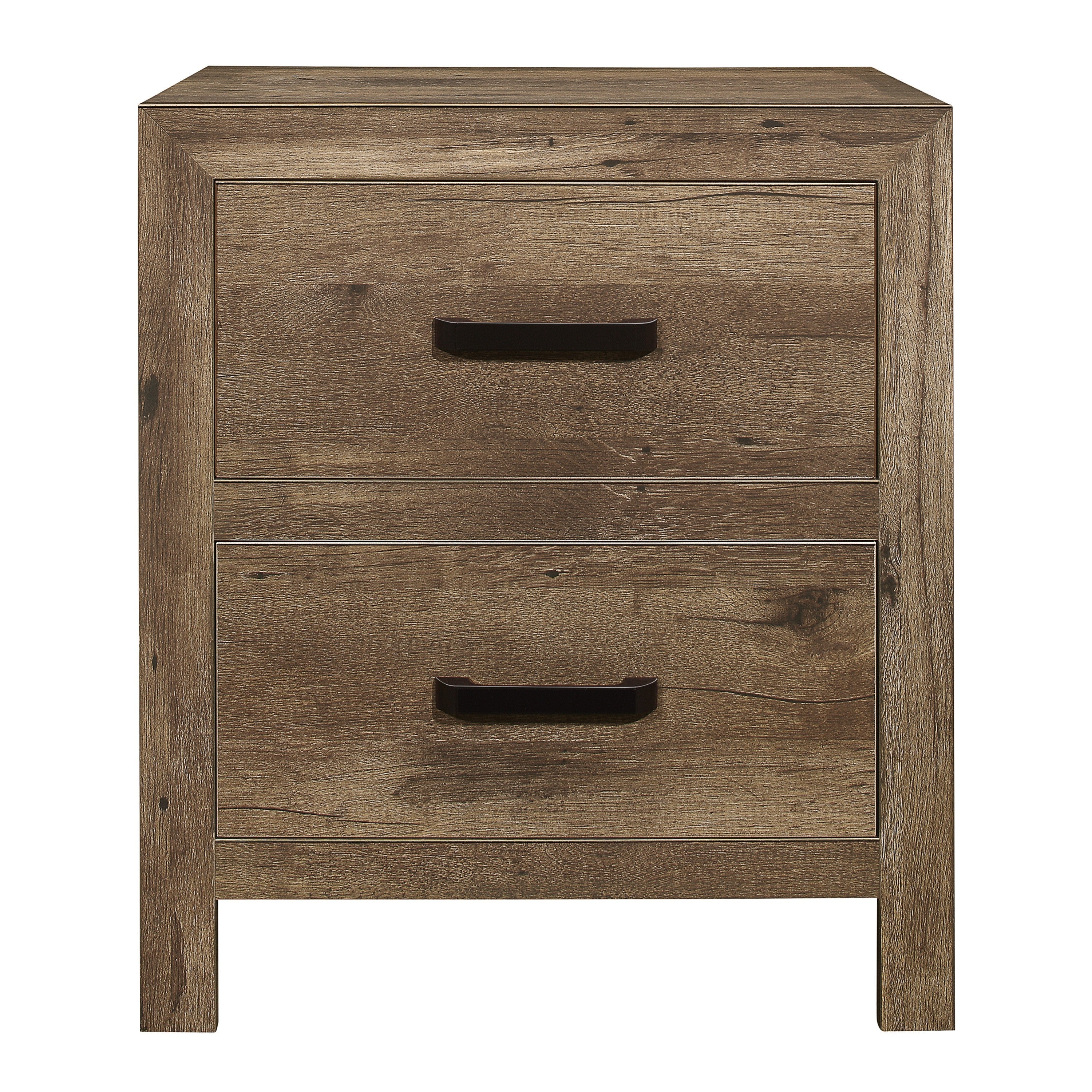 Bedroom Wooden Nightstand Weathered Pine Finish